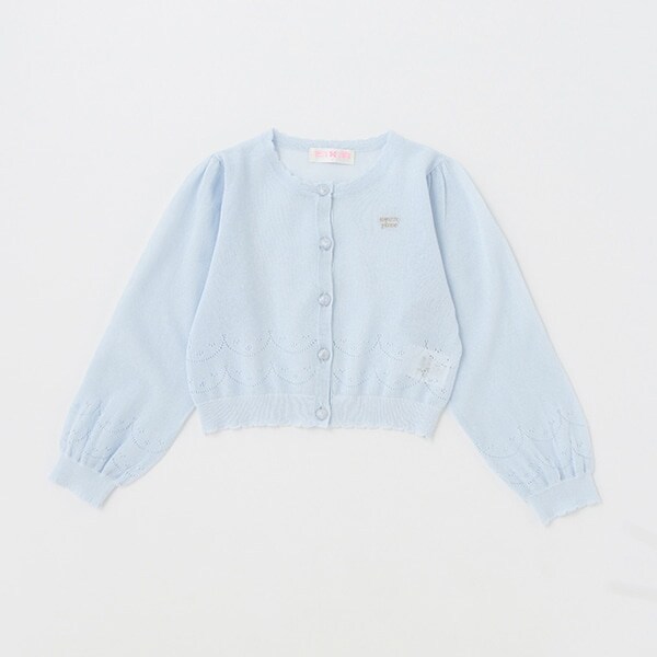 スカラップ透かし柄カーディガン