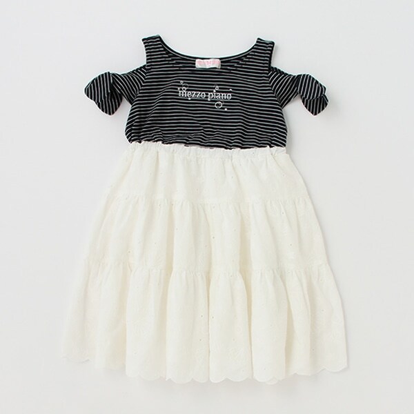 シェル柄レース　ドッキングワンピース