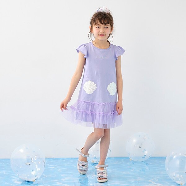 シェルアップリケ　カットワンピース