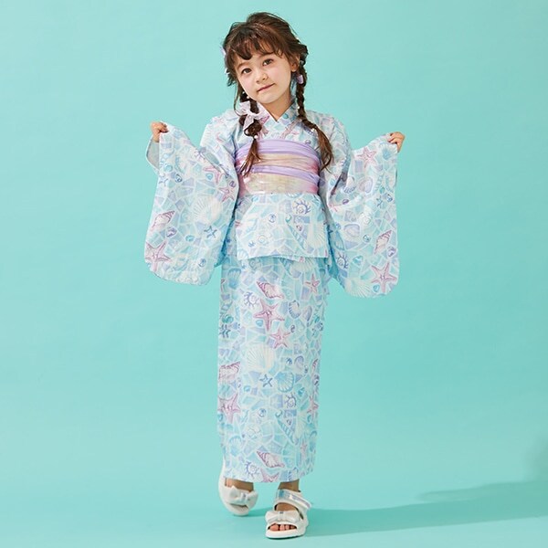 シェルモザイク柄　浴衣