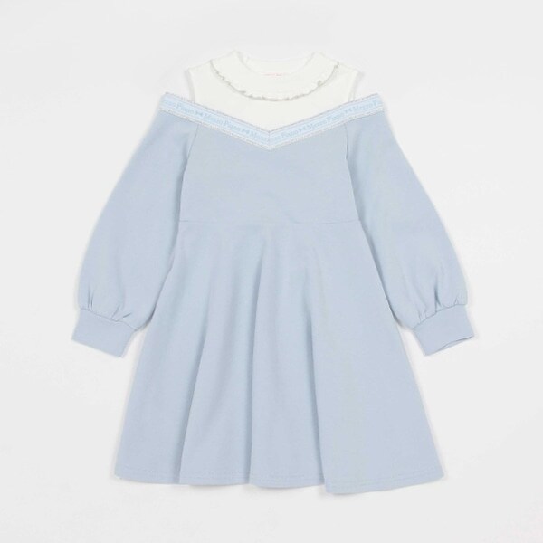 ロゴライン　肩開きワンピース