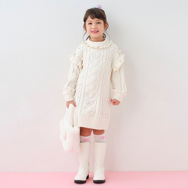 ケーブルモールニット　ワンピース