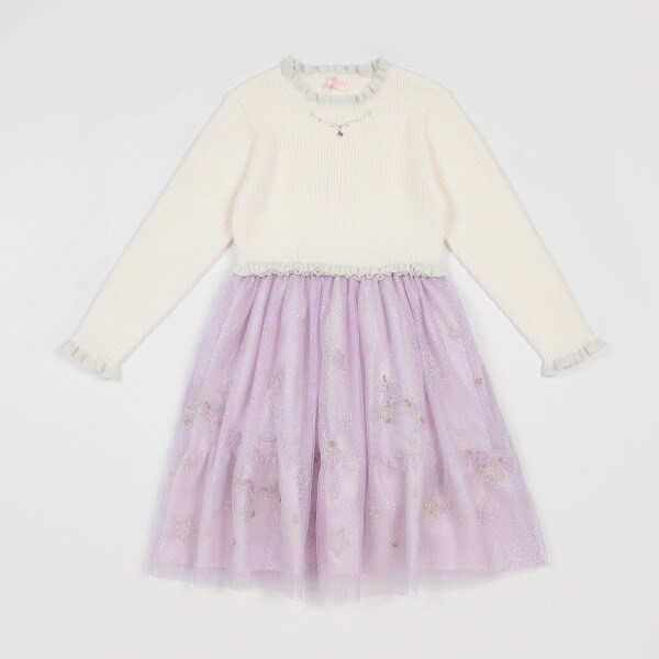 ユニコーン刺しゅうチュール　ドッキングワンピース