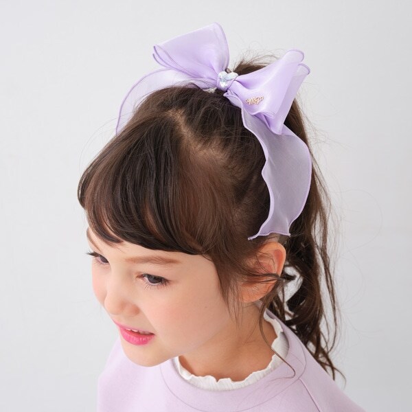 フリルリボン　ヘアポニー【日本製】