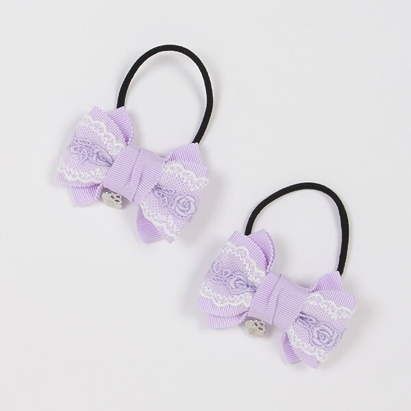 リボンレース　ヘアポニー2個セット【日本製】