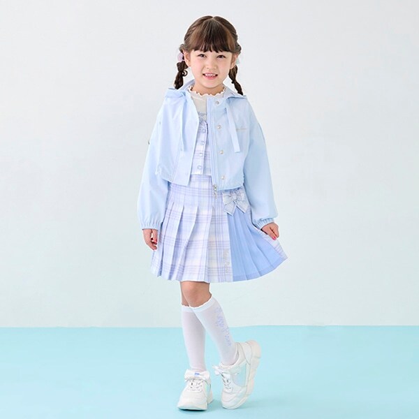 チェック切替　プリーツスカパン