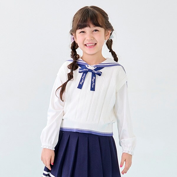 セーラーニットベスト＆長袖Tシャツセット