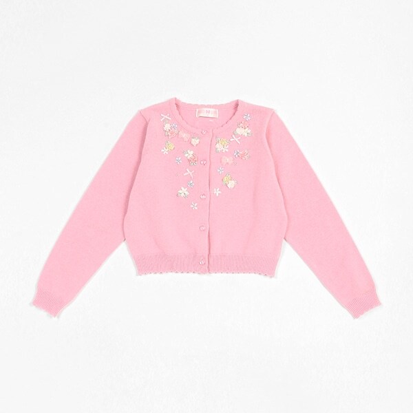 花刺しゅうニットカーディガン