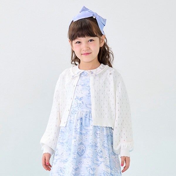 透かし編リボン　カーディガン