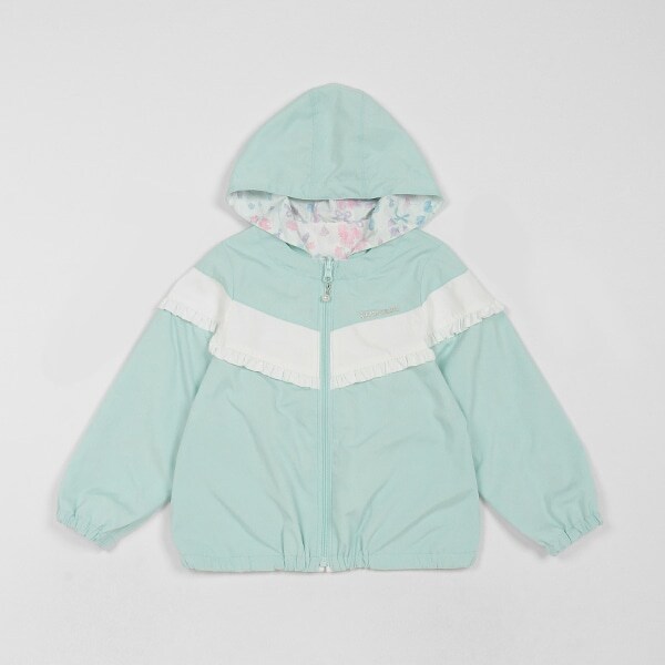 切替フリル×花柄　リバーシブルブルゾン