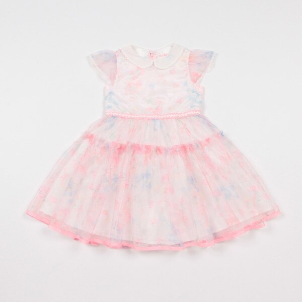 スイートピー柄レース　ワンピース