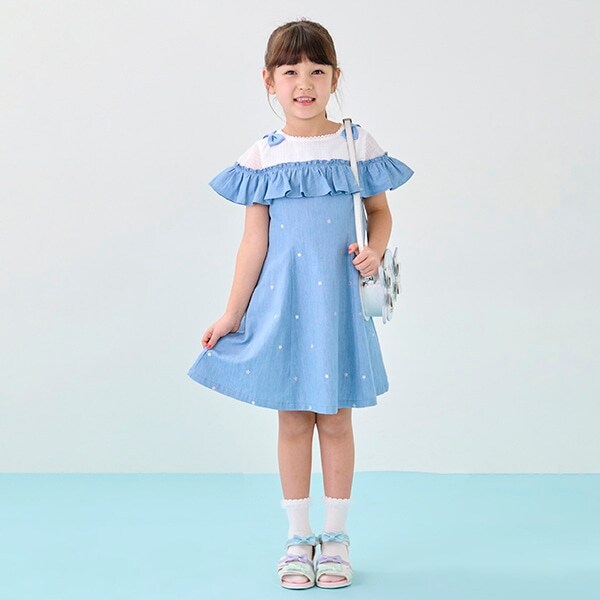 星刺しゅうワンピース