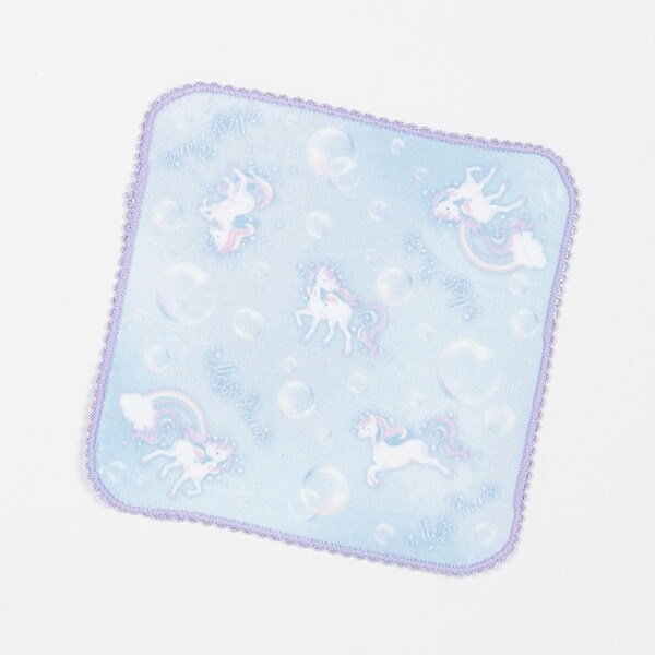 シャボン玉ユニコーン柄　ハンドタオル