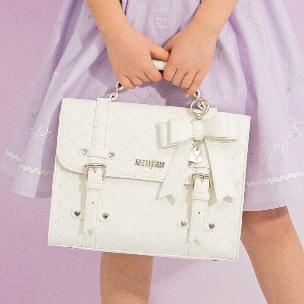 リボンチャームつき　モノグラムサッチェル3wayバッグ