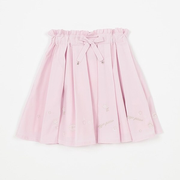 吸水速乾　シェル刺しゅうスカート