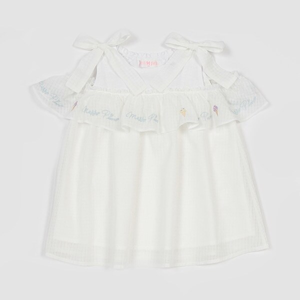 肩リボン　レイヤードチュニック