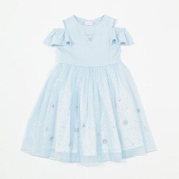 シェル刺しゅうチュール　ドッキングワンピース