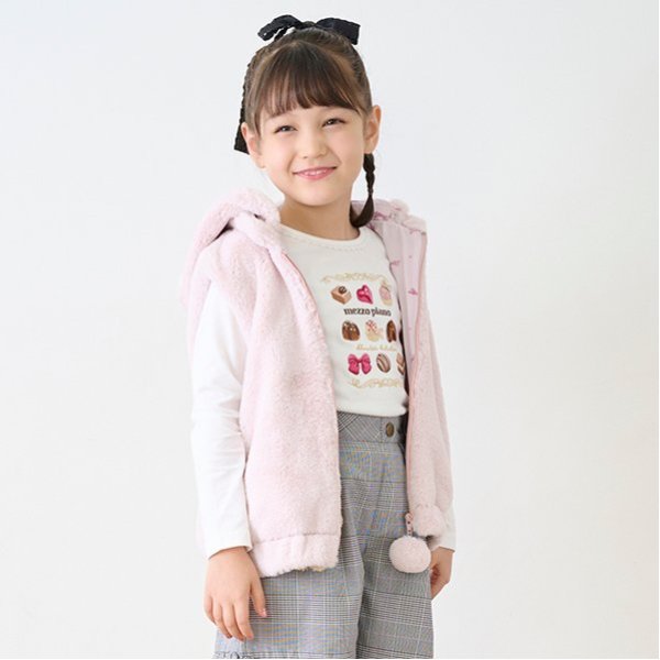 くま耳　フェイクファー　ベスト