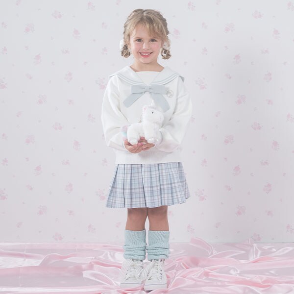 移動ポケットつき　チェックプリーツスカパン