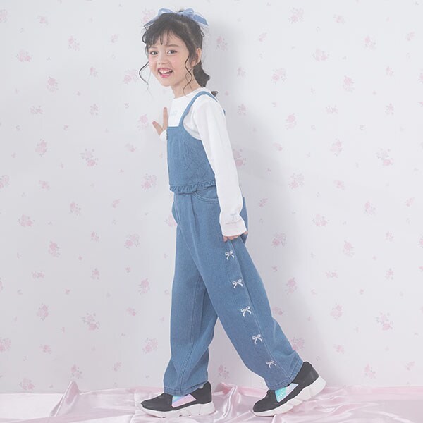 あったか裏起毛デニム　ワイドパンツ