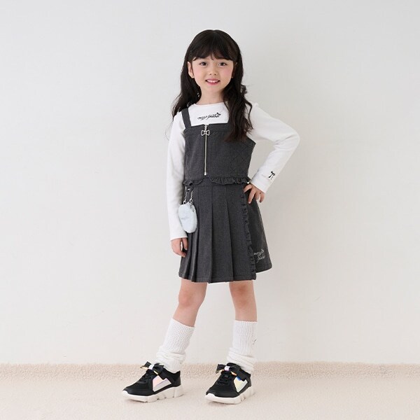 あったか裏起毛デニム　プリーツラップショートパンツ