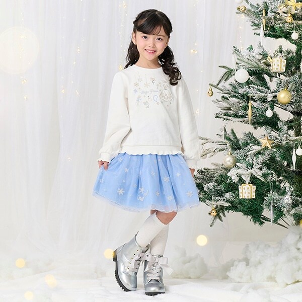 スノー刺繍　チュールスカート