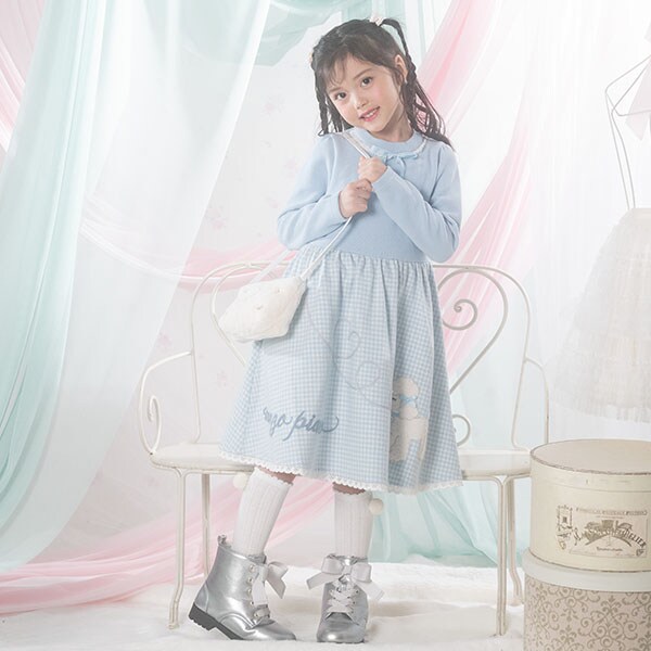 プードル千鳥　ドッキングワンピース