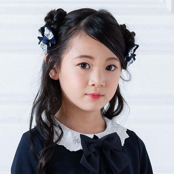 リボンレース　ヘアポニー2個セット