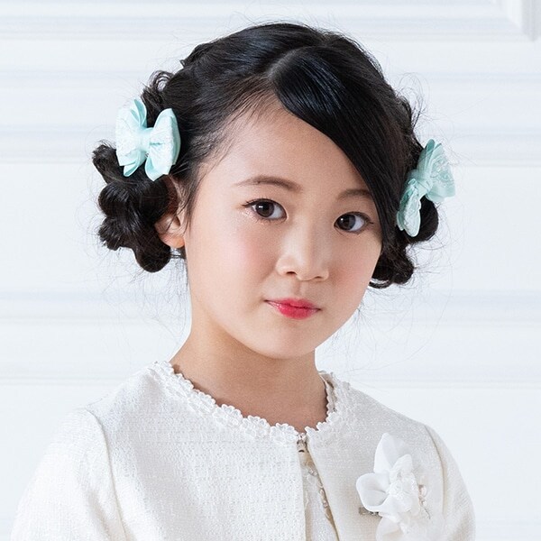 リボンレース　ヘアポニー2個セット