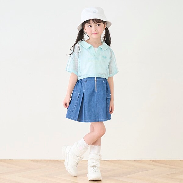 フロントZIP　キュロットスカート