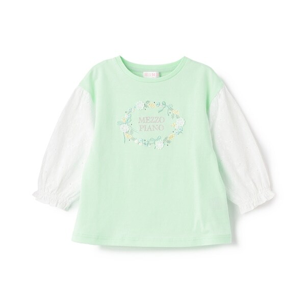 フラワーリース　7分袖Tシャツ