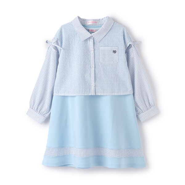 シアーギンガムシャツ＆カットワンピースセット