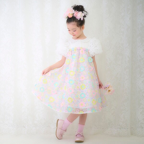 花刺しゅうレースドレス