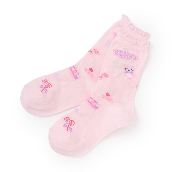 ステッカー柄　クルーソックス