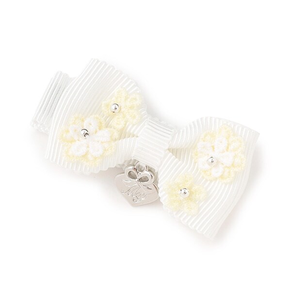 お花リボン　ヘアクリップ