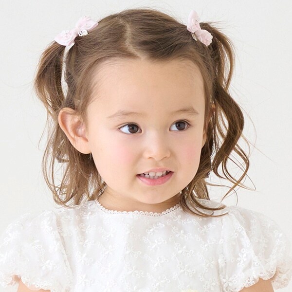 お花リボン　ヘアポニー2個セット