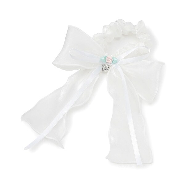 巻きバラ　オーガンジー　リボンシュシュ