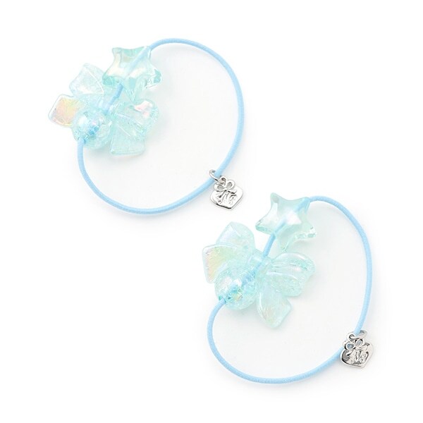 オーロラ星リボン　ヘアポニー2個セット