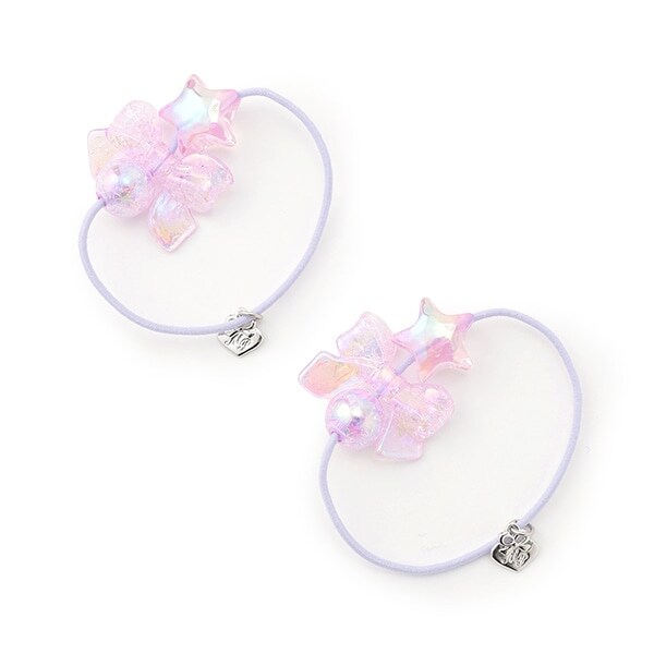 オーロラ星リボン　ヘアポニー2個セット