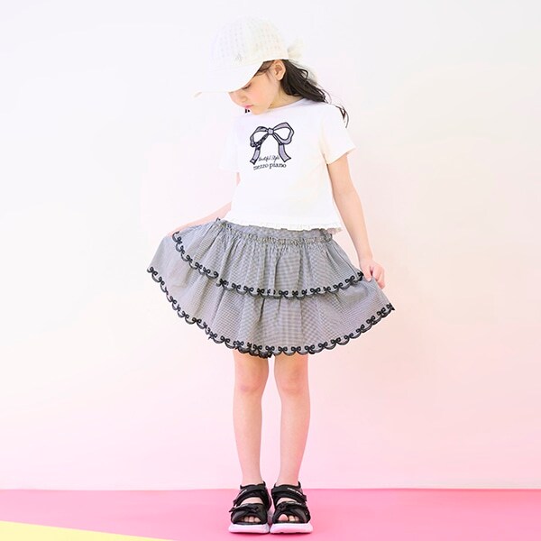 カットワーク　フリルキュロットスカート