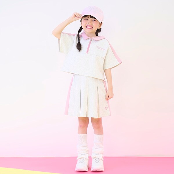 接触冷感　サイド切替ボックスプリーツスカパン