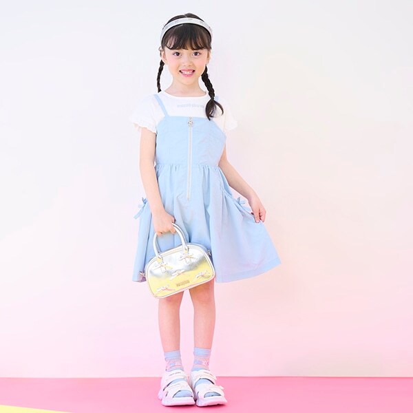 フロントZIPキャミワンピース＆半袖Tシャツセット