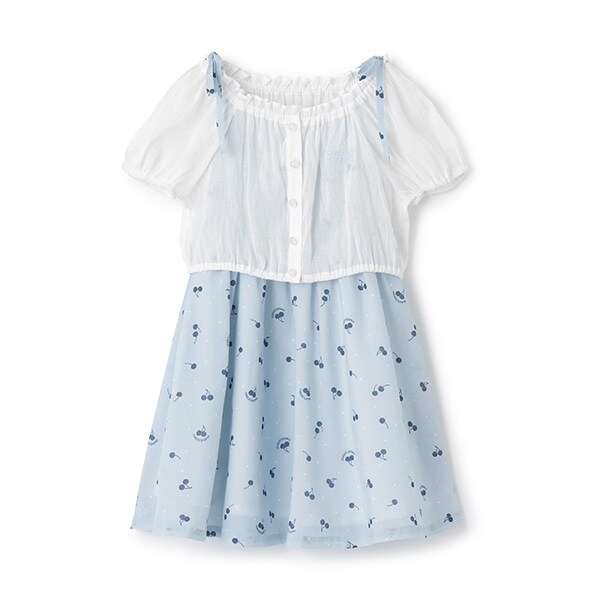 ブラウス＆チェリー柄キャミワンピースセット