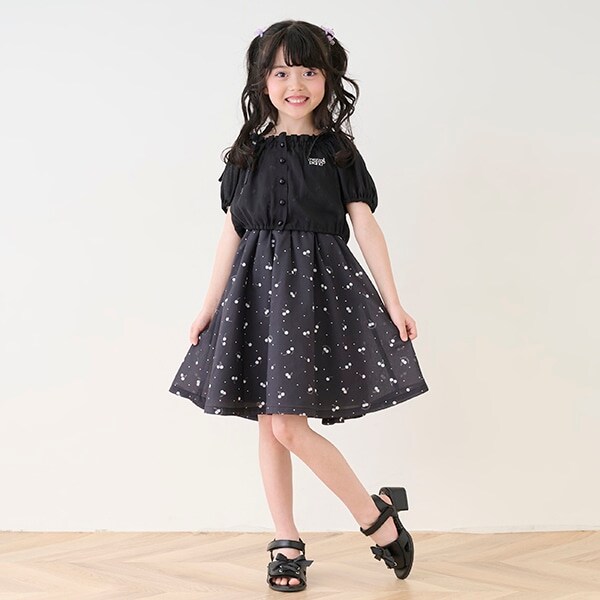 ブラウス＆チェリー柄キャミワンピースセット