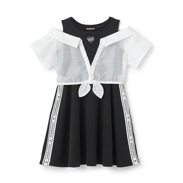 シアーシャツ　ドッキングワンピース