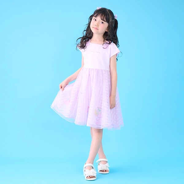 シャーベット刺しゅう　ドッキングワンピース