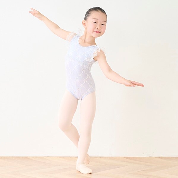 【バレエ】リボンジャガード柄　レオタード
