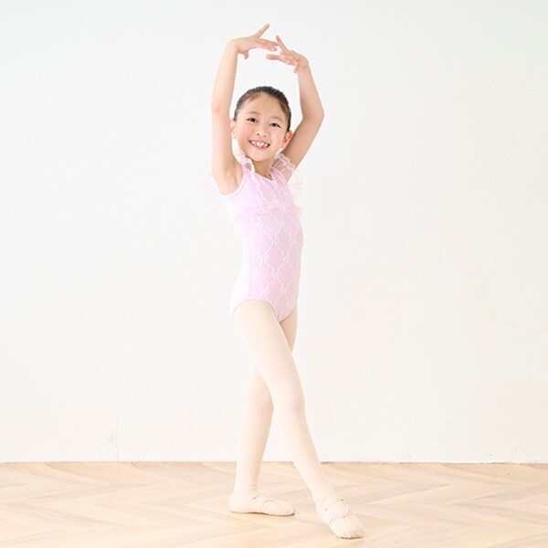 【バレエ】リボンジャガード柄　レオタード
