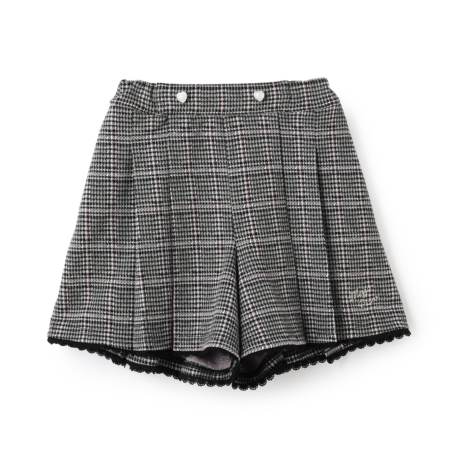 カットジャガードチェック　タックキュロットスカート