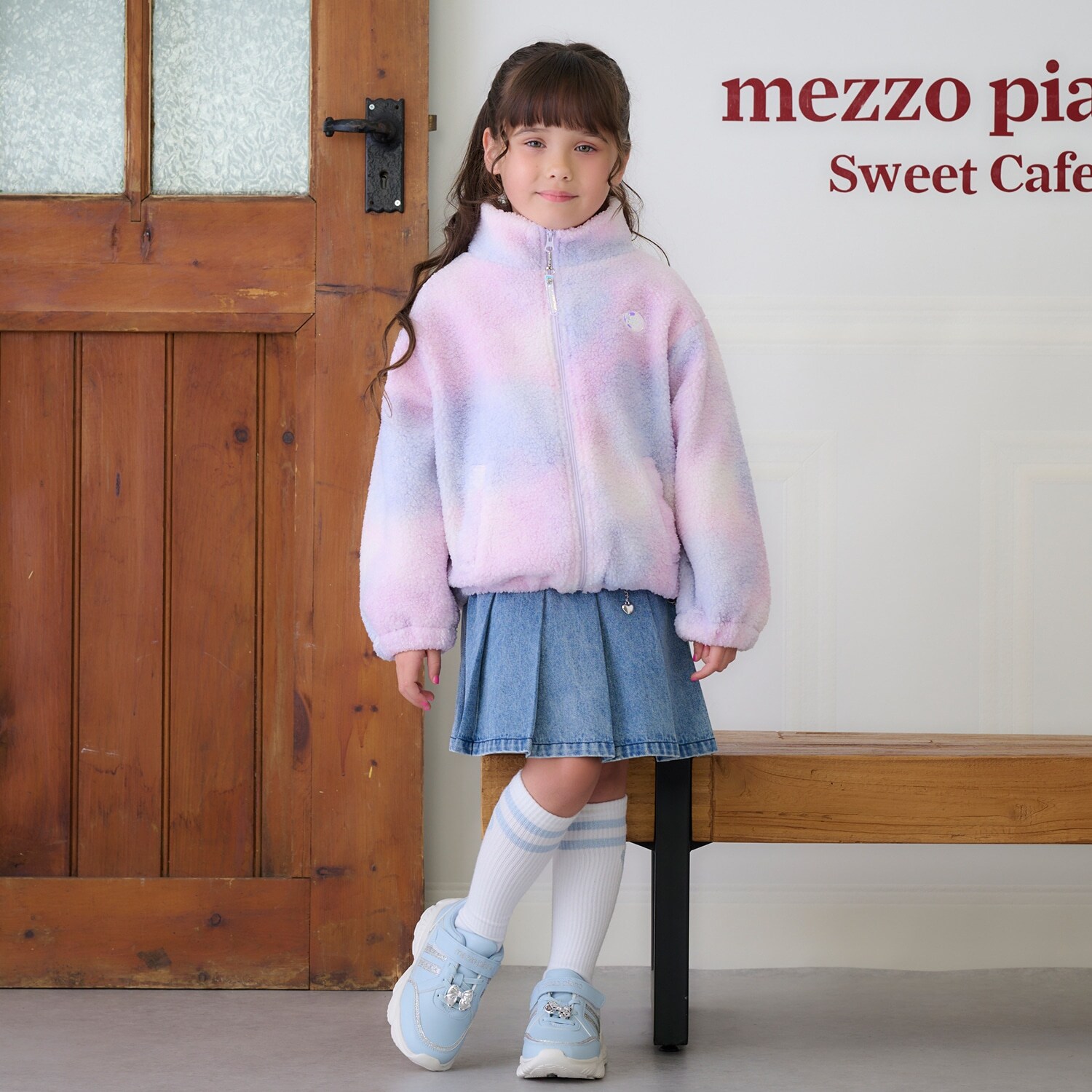 飾りチェーンつき　デニム・合皮　スカパン